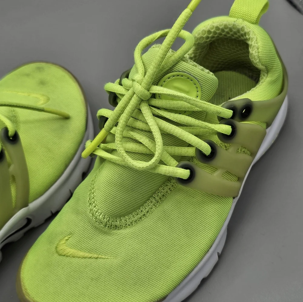 Nike Presto Neon Yellow Kids Sz 12 Boys Sneakers Shoes Slip On Easy Play Stained